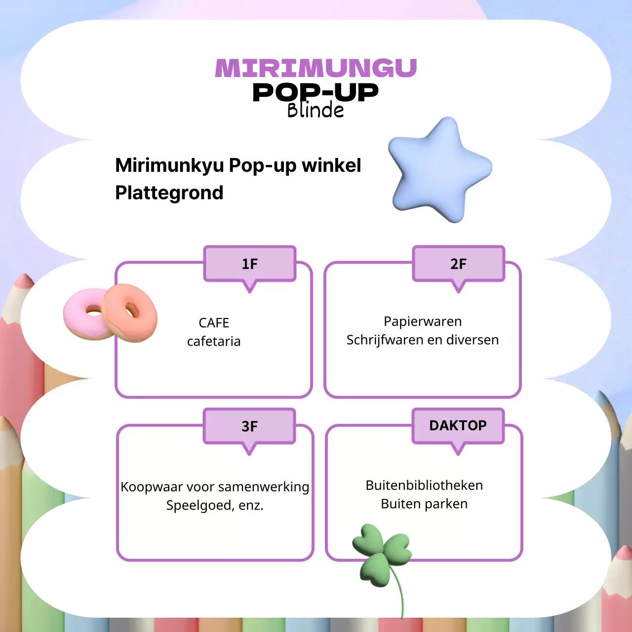 Promoot een paarse 3D pop-up winkel