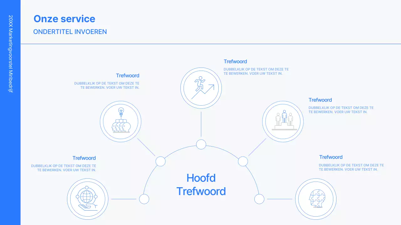 Business concept kit met blauwe, minimalistische en eenvoudige lijnen