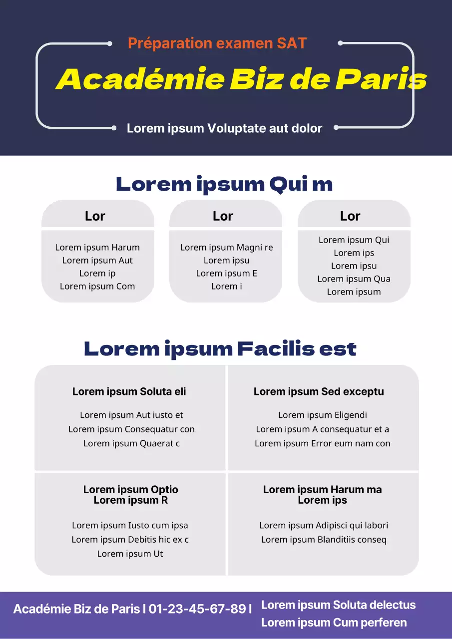 Promouvoir les programmes scolaires et les introductions en bleu marine et en gris