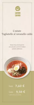 Banner gastronomico estivo in colori tenui