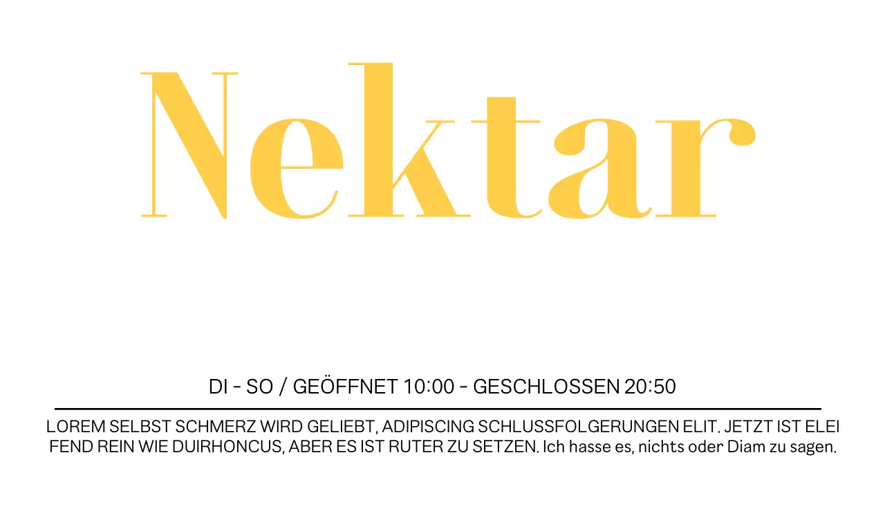 Visitenkarte in englischer Sprache mit einer kräftigen Akzentfarbe