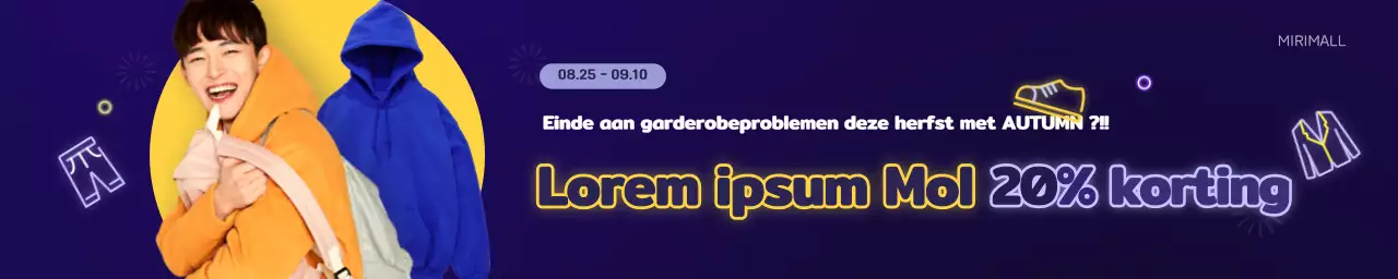 Neon geel en blauw concept kleding promotie