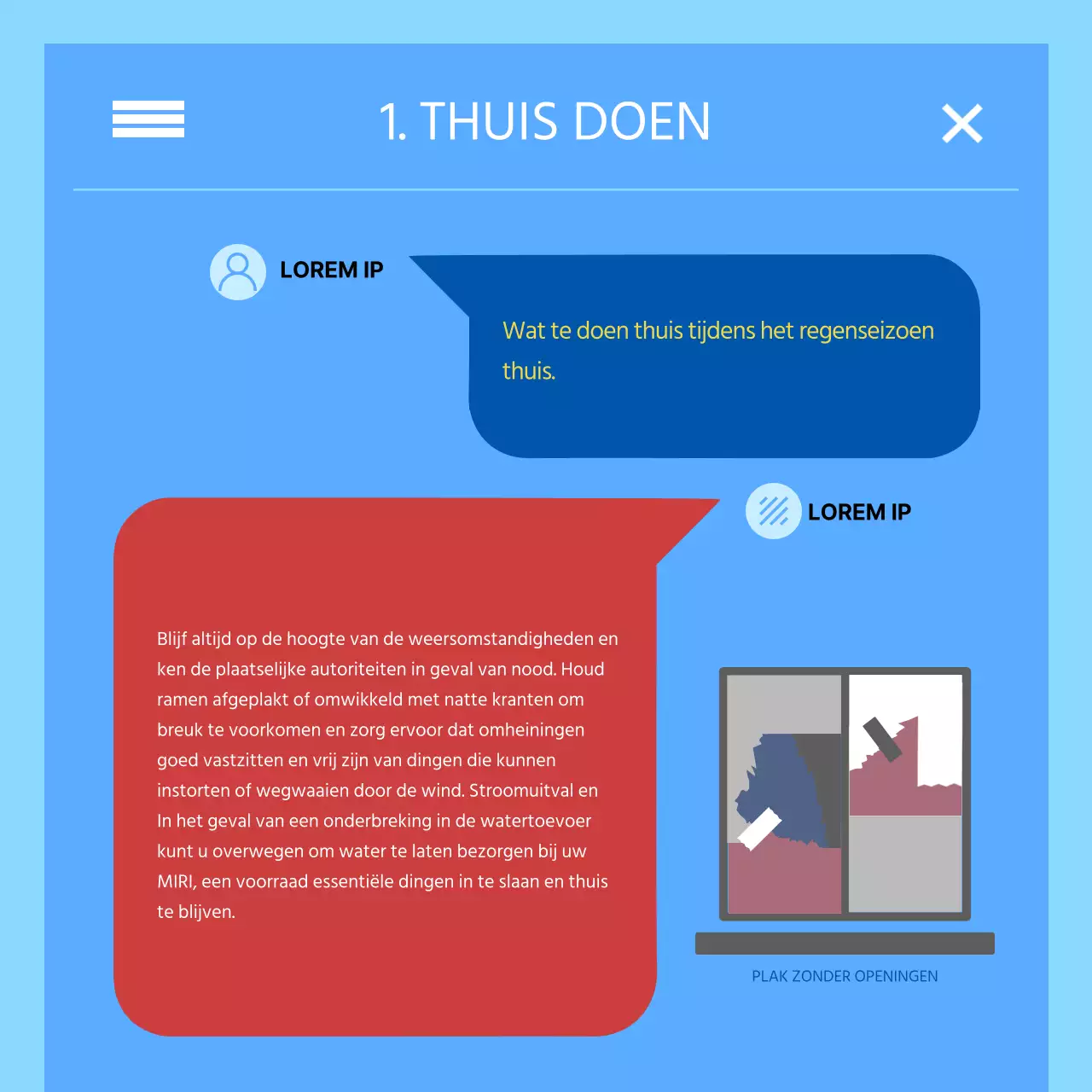 Trendy rood en blauw rampenalarm tekstconcept Zware regen waarschuwing informatie