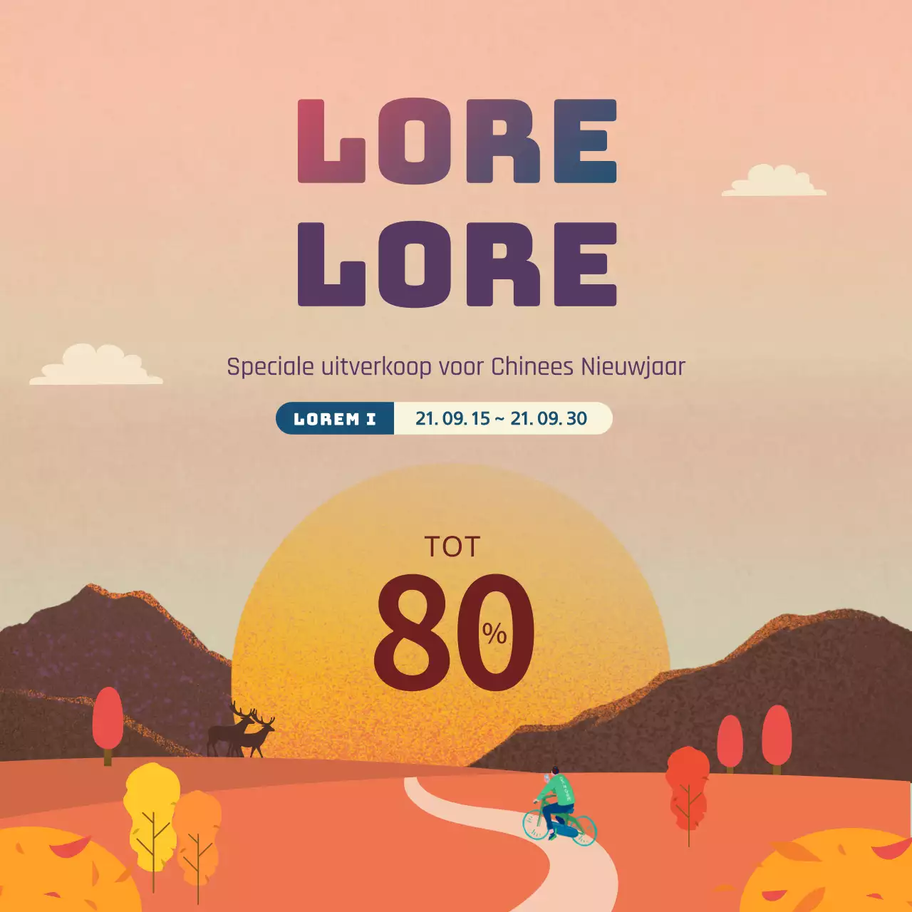 Bruine herfst Concept Illustratie Chuseok Sale