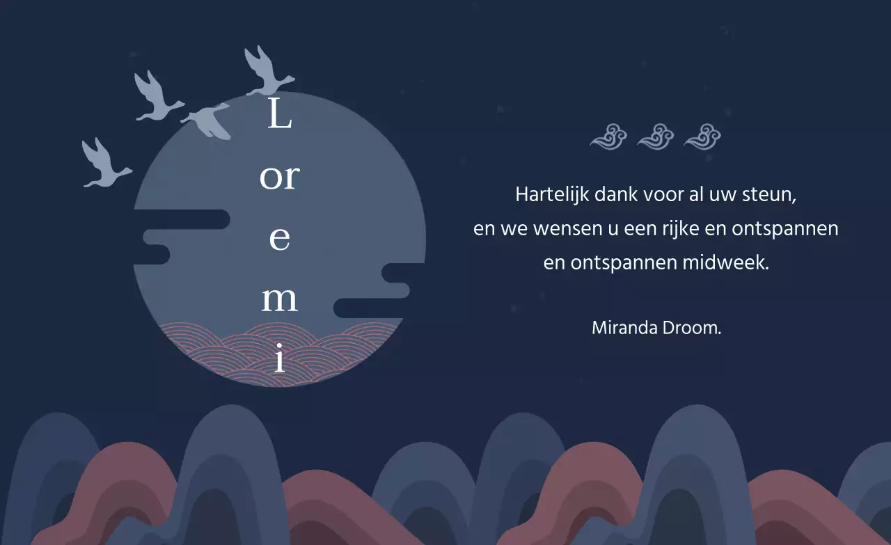 Marineblauw chuseok bedankje