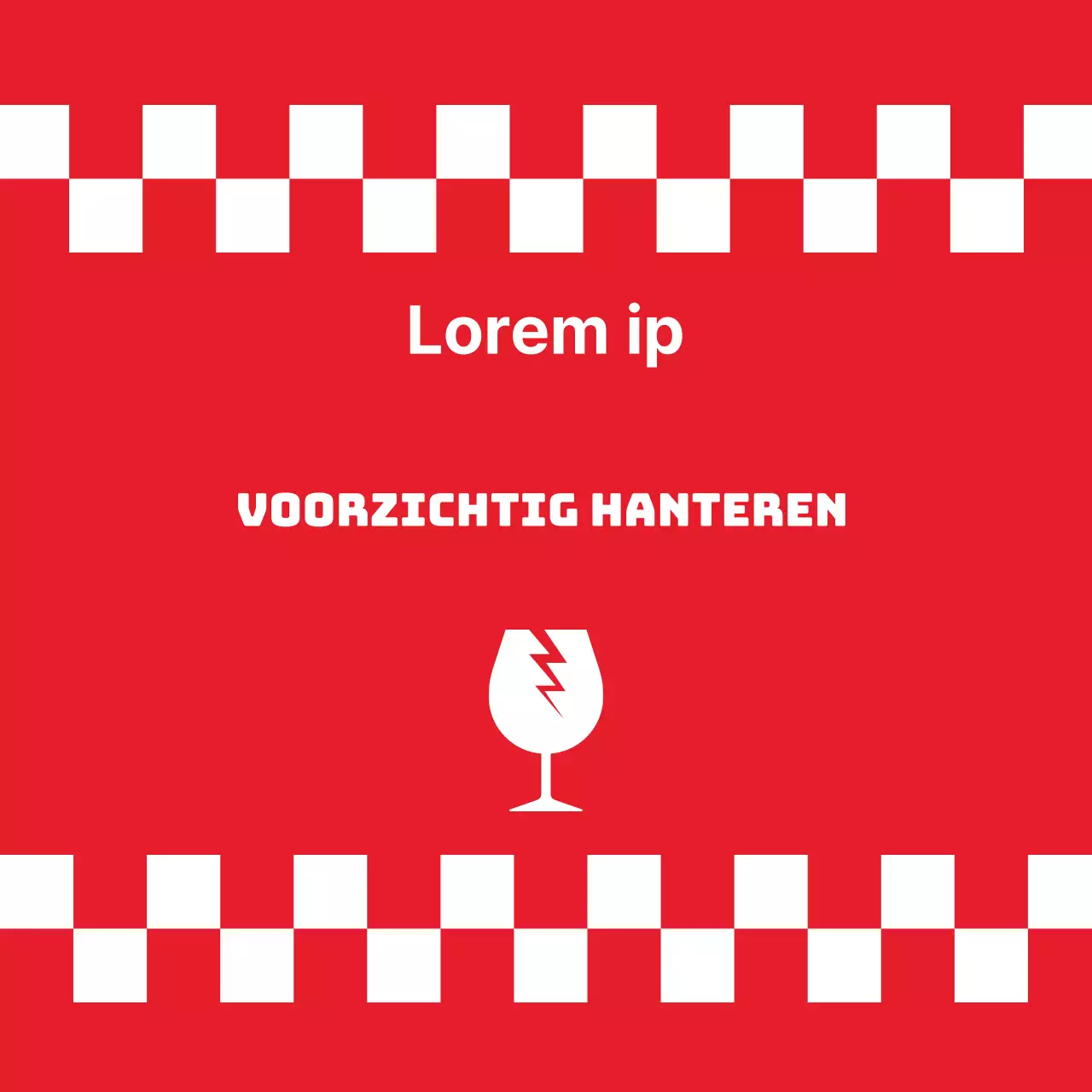 Sticker voor voorzichtig gebruik