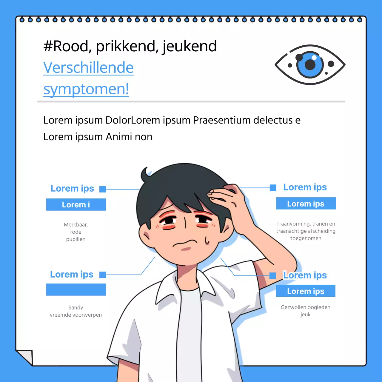 Blauw en wit bindvliesontsteking CardNews