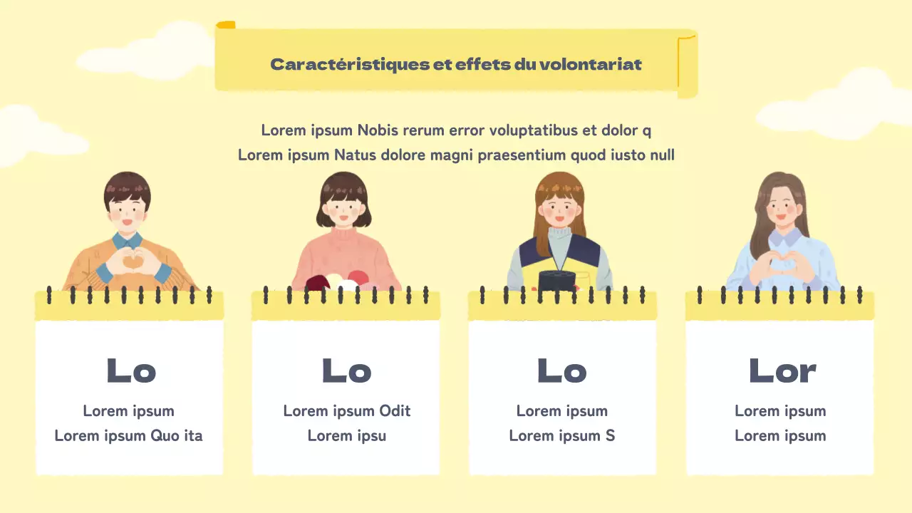 Documents à l'intention des volontaires dans des tons jaunes chauds