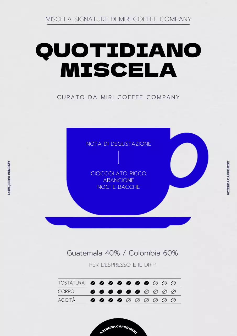 Chicchi di caffè blu semplice