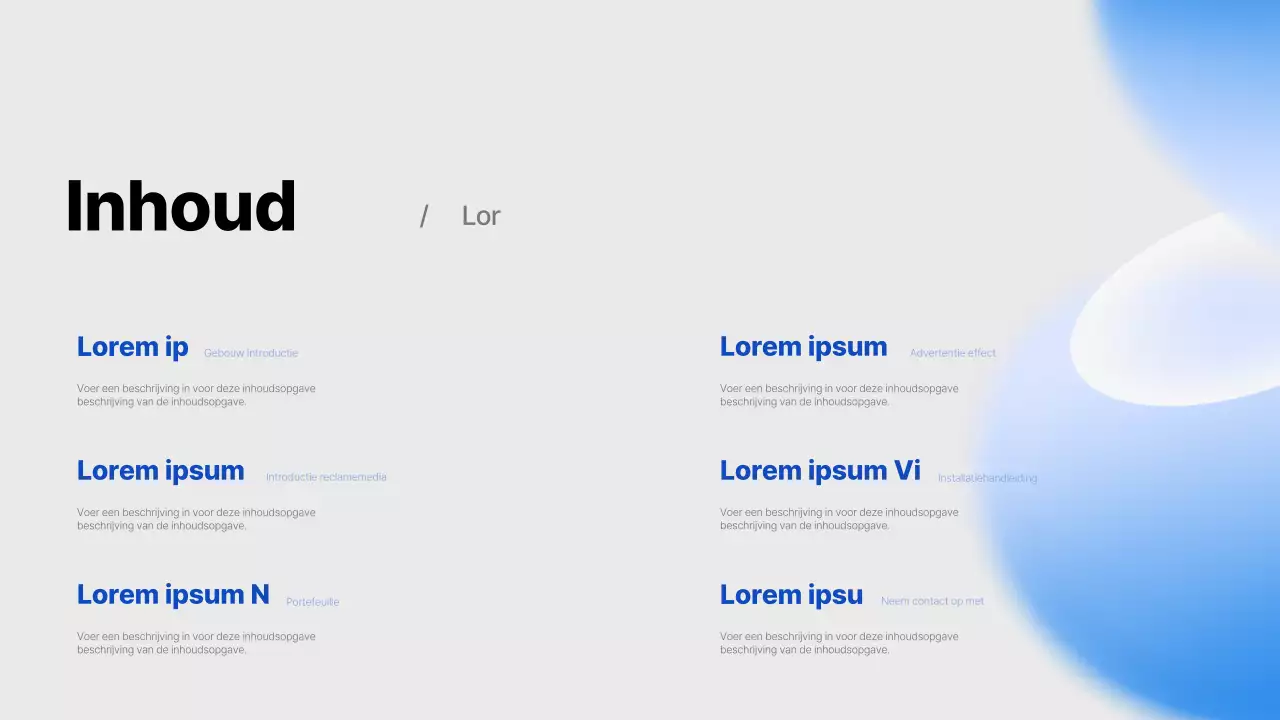 Eenvoudig lichtblauw en blauw advertentie media voorstel