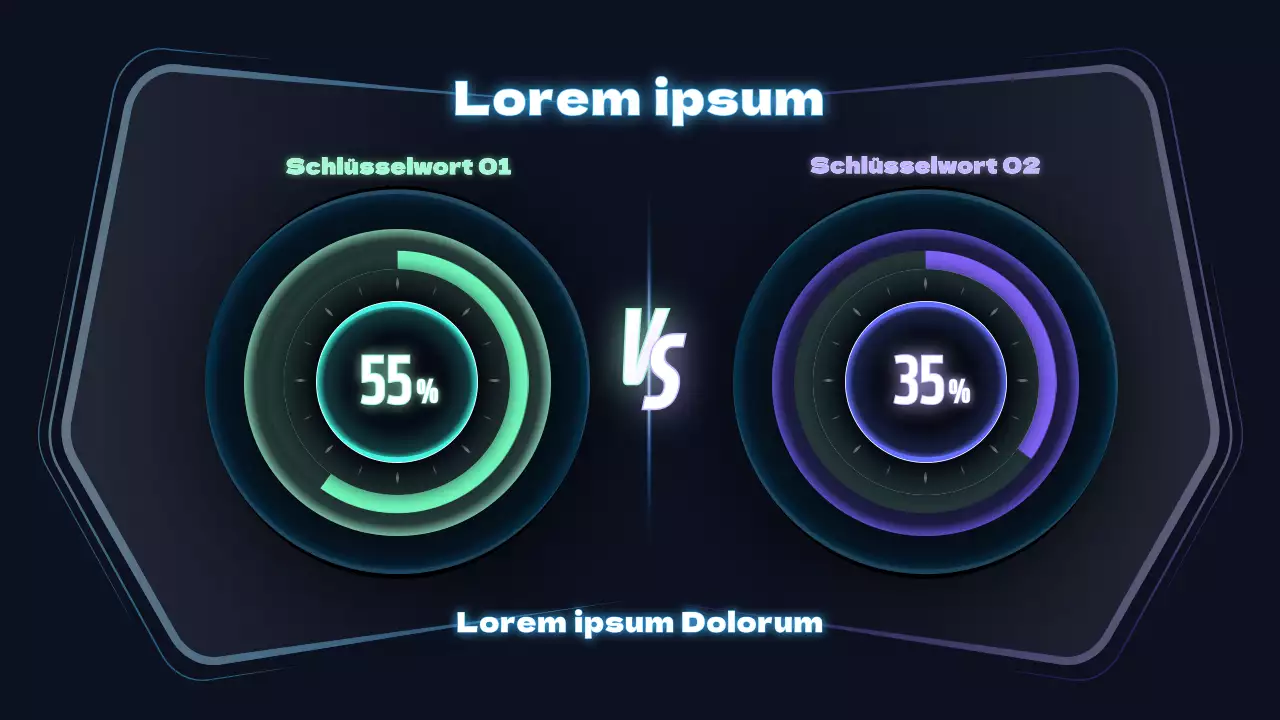 Tachometer-Konzeptkarte in Schwarz und Neonfarben