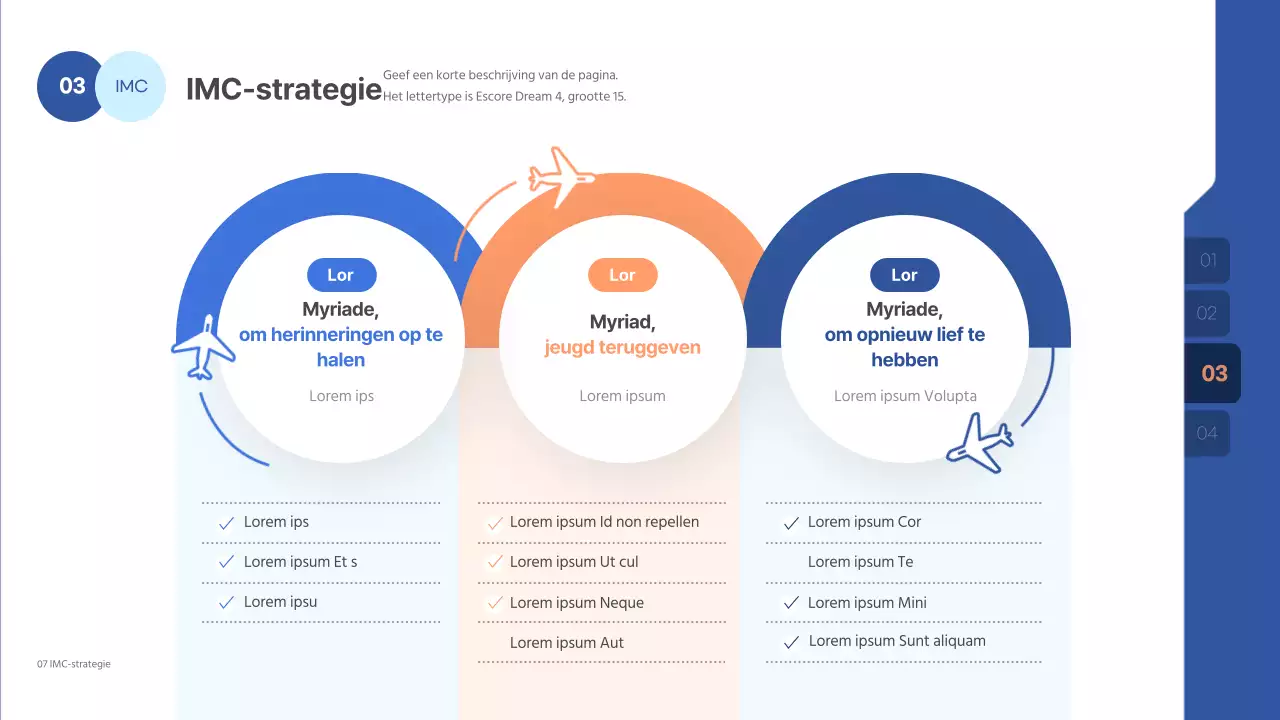 Een strakke, blauwgetinte presentatie voor een wedstrijd voor een reclamepitch