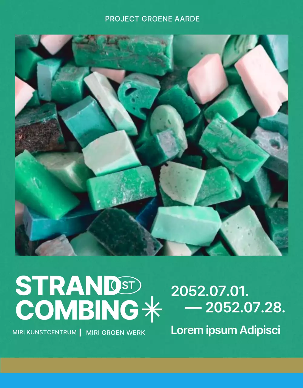 Een gids voor vintage workshops strandjutten in groen, oranje en blauw