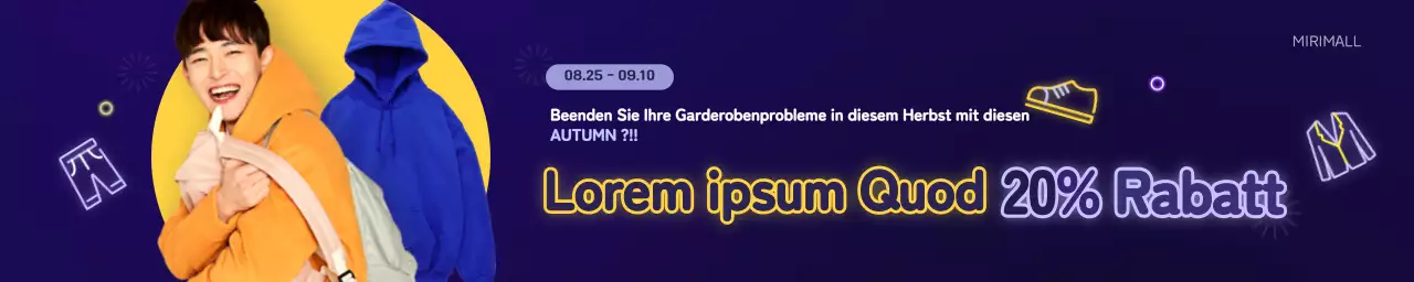 Neongelbes und blaues Bekleidungskonzept