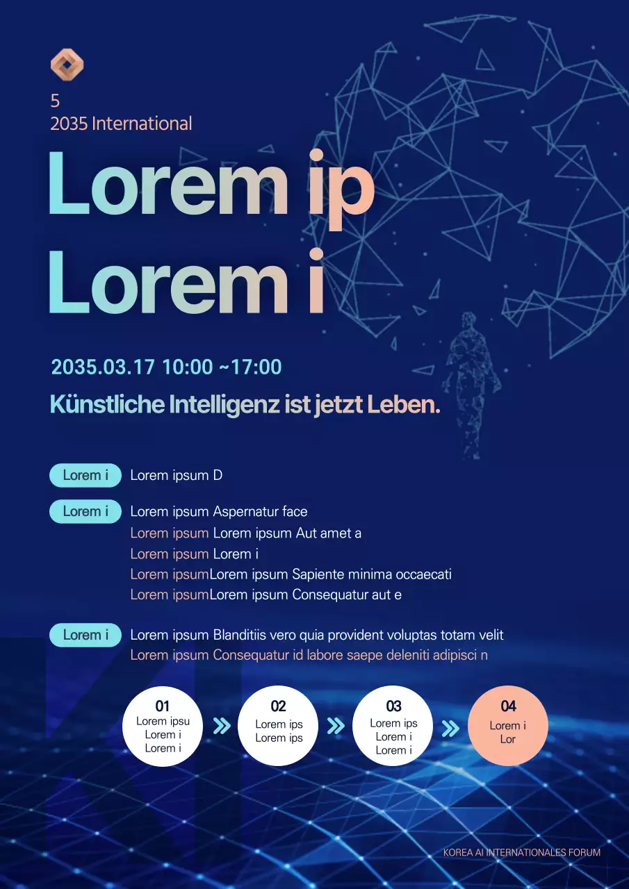 MarineblauHintergrundWeltraumGefühleKünstlicheIntelligenzInternationalesPlakat