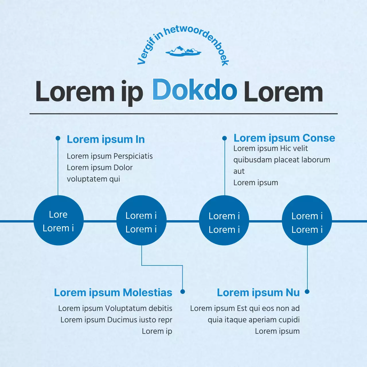 Een eenvoudige, lichtblauwe en blauwe Leesdag-informatiepost