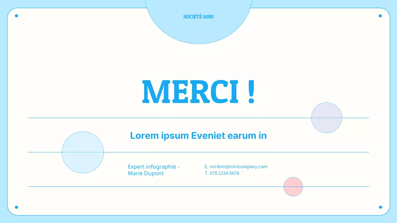 Graphiques et infographies avec des cercles dans des tons bleus pastel