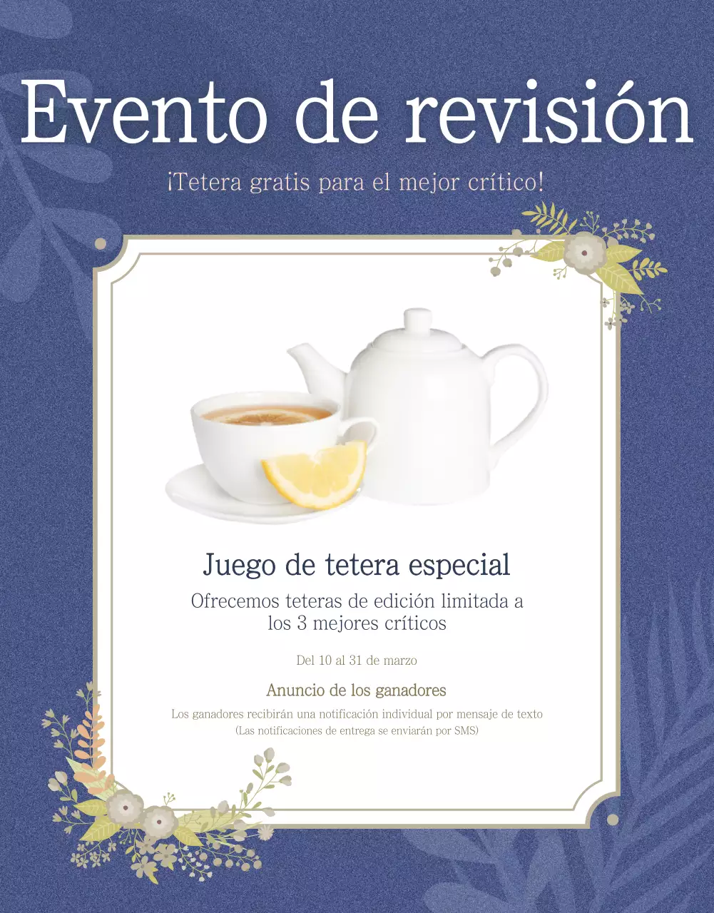 Detalles del té mezclado