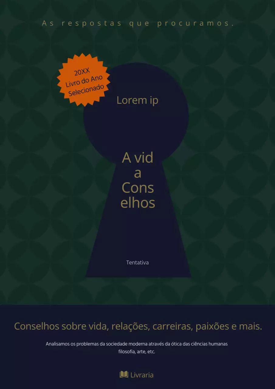 Capa de livro de humanidades verde azul-marinho