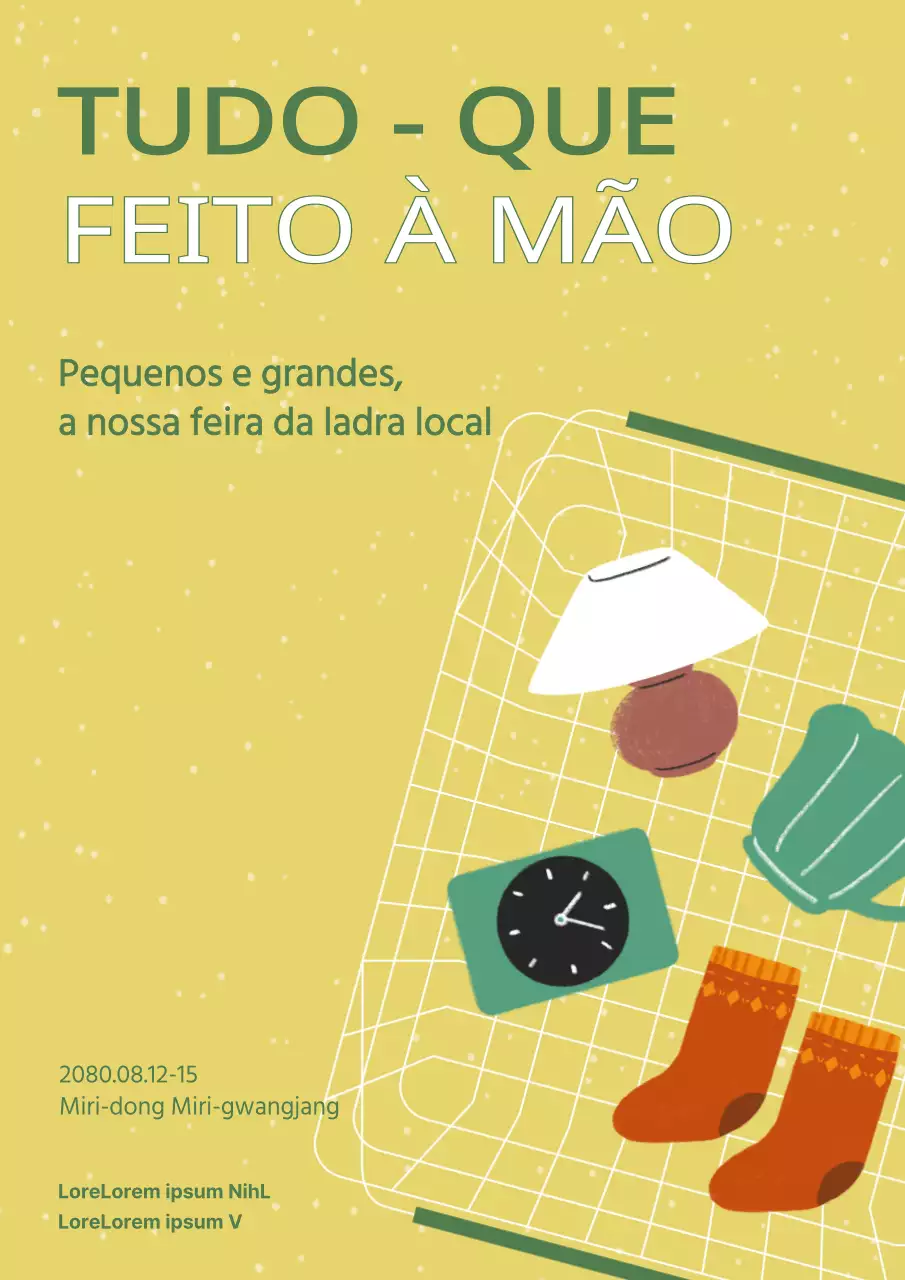 Promover uma feira da ladra amarela e verde