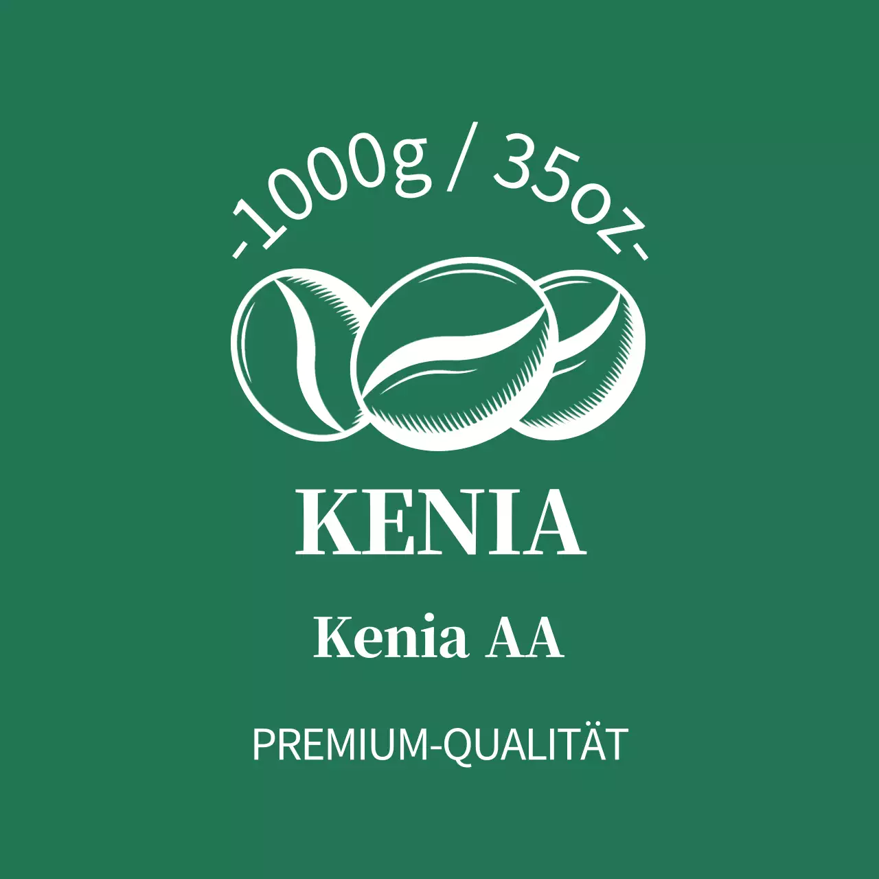 Nettes Kaffeebohnen-Etikett mit grüner Illustration