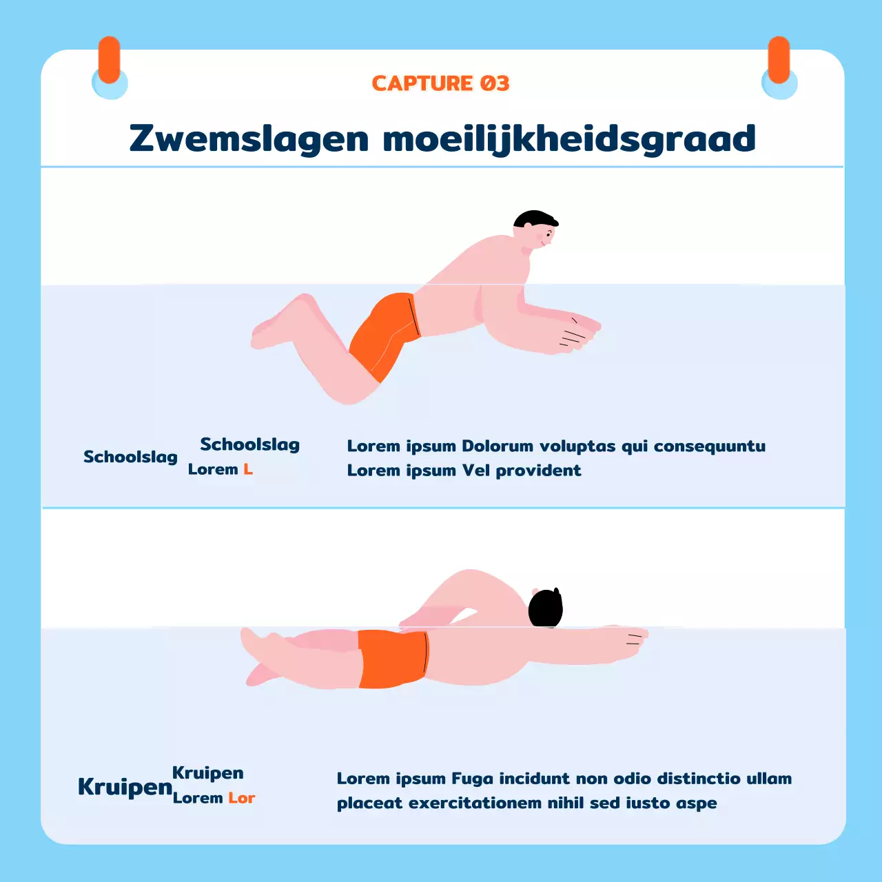 blauw schattig zwemmen illustratie zwemles zwemles zwemvaardigheid zwemkaartnieuws