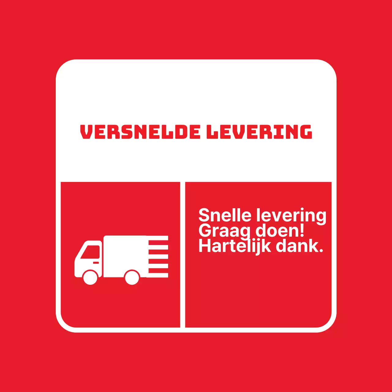 Stickers voor spoedlevering