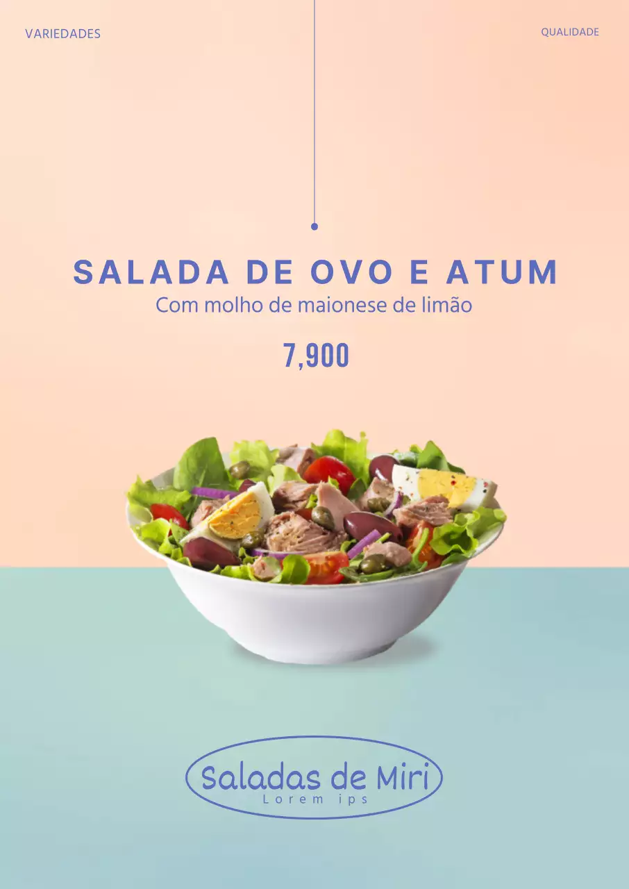 Cartaz de retrato de salada simples de hortelã
