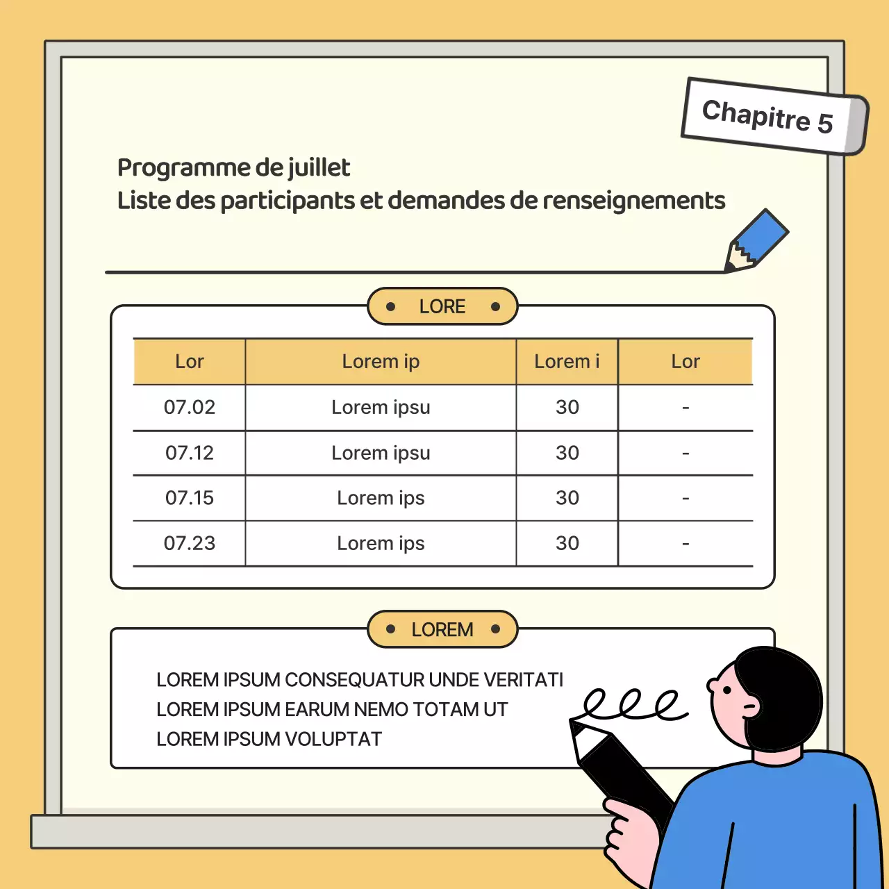 Conférence sur les sciences humaines avec illustration d'un tableau noir jaune et bleu pour les étudiants