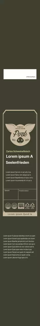 Dunkelgrauer einfacher Rahmen Handon Fleischverpackung