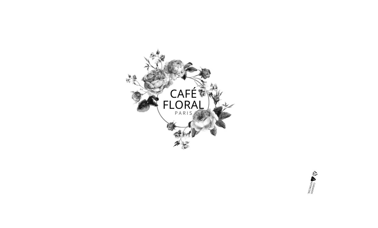 Desenho de um copo de papel para café com ilustração floral