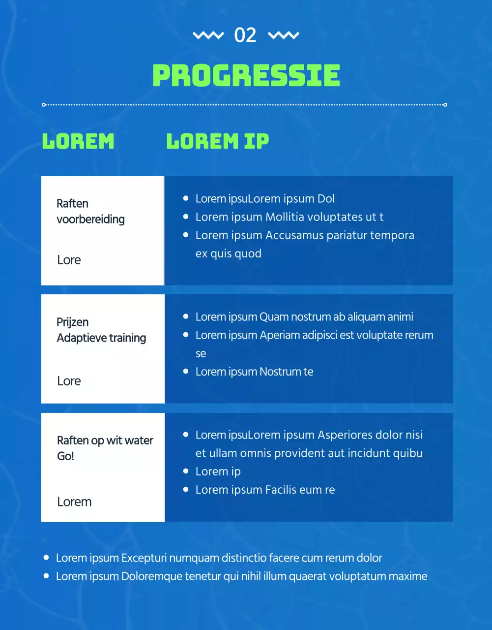 Coole raftingbedrijven met blauwe en groene Donggang-illustraties