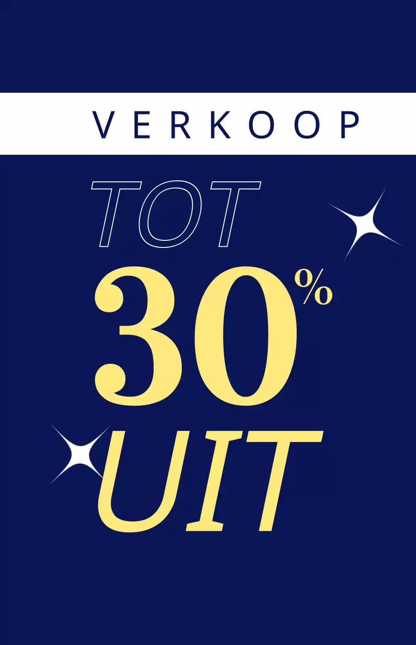 Etalagevlag zomeruitverkoop met geel lettertype op marineblauwe achtergrond