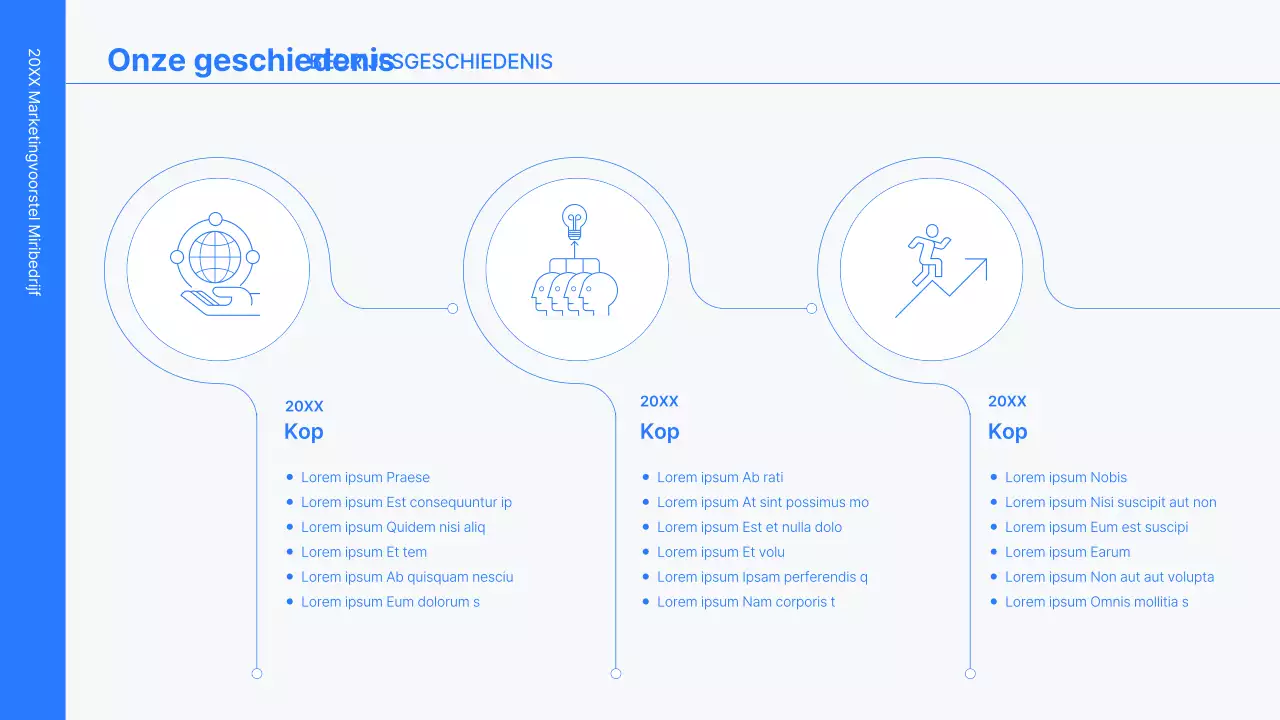 Business concept kit met blauwe, minimalistische en eenvoudige lijnen