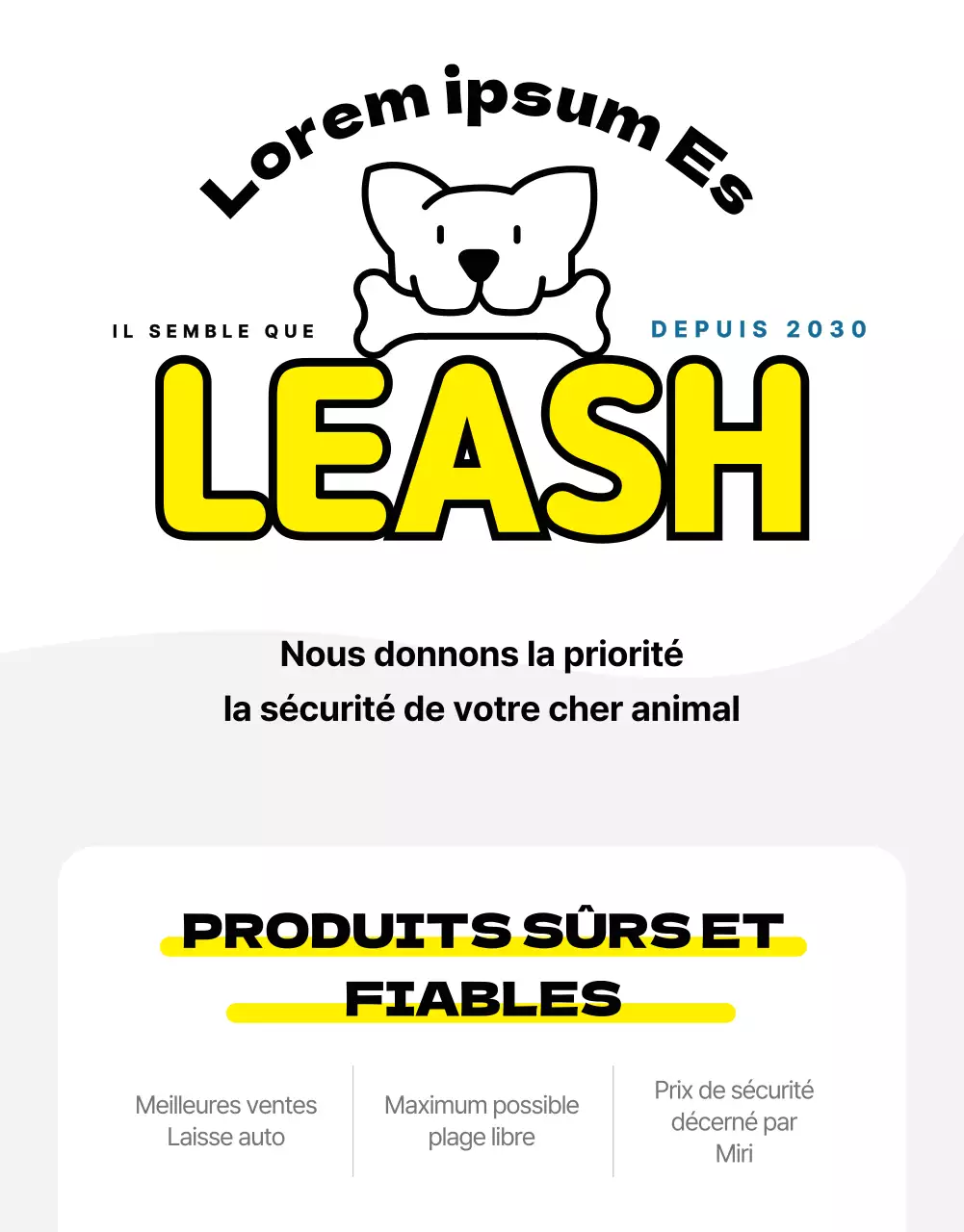 Page d'information sur les animaux de compagnie