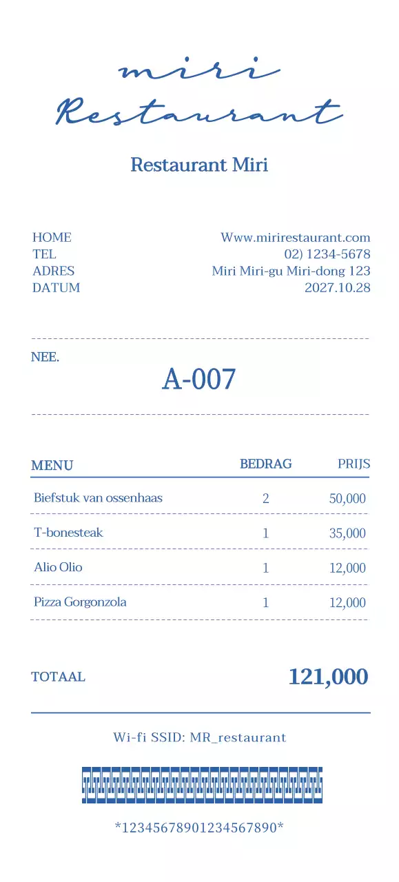 Een ontvangstbewijs voor een restaurantlogo met een emotionele en eenvoudige stijl