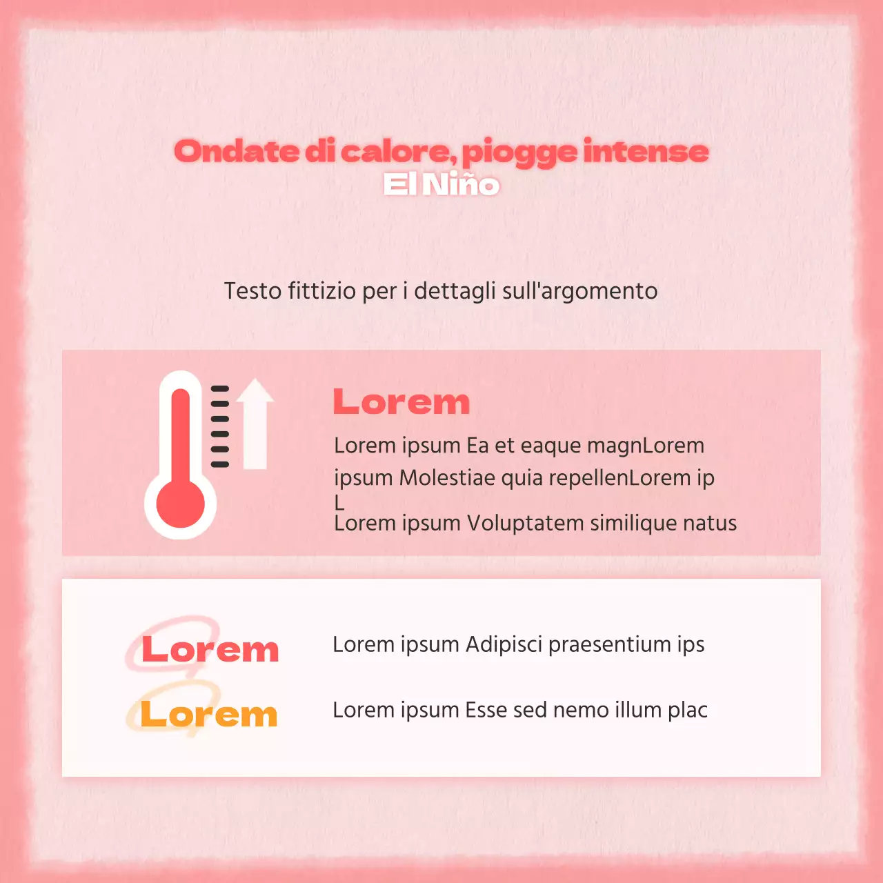 Osservazioni climatiche in rosa e rosso