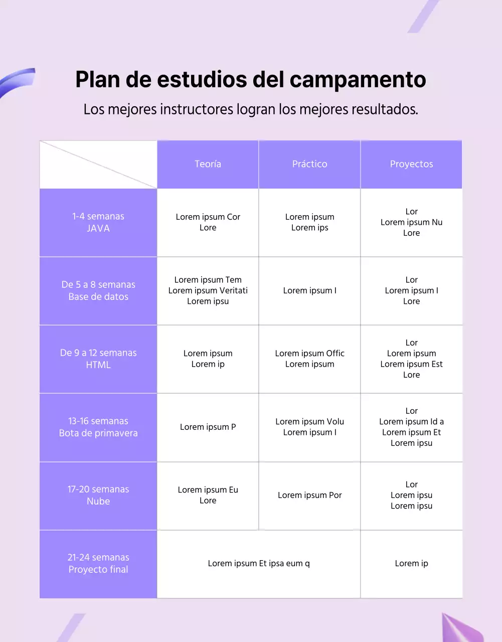 Formación de la Academia de Codificación en morado y negro