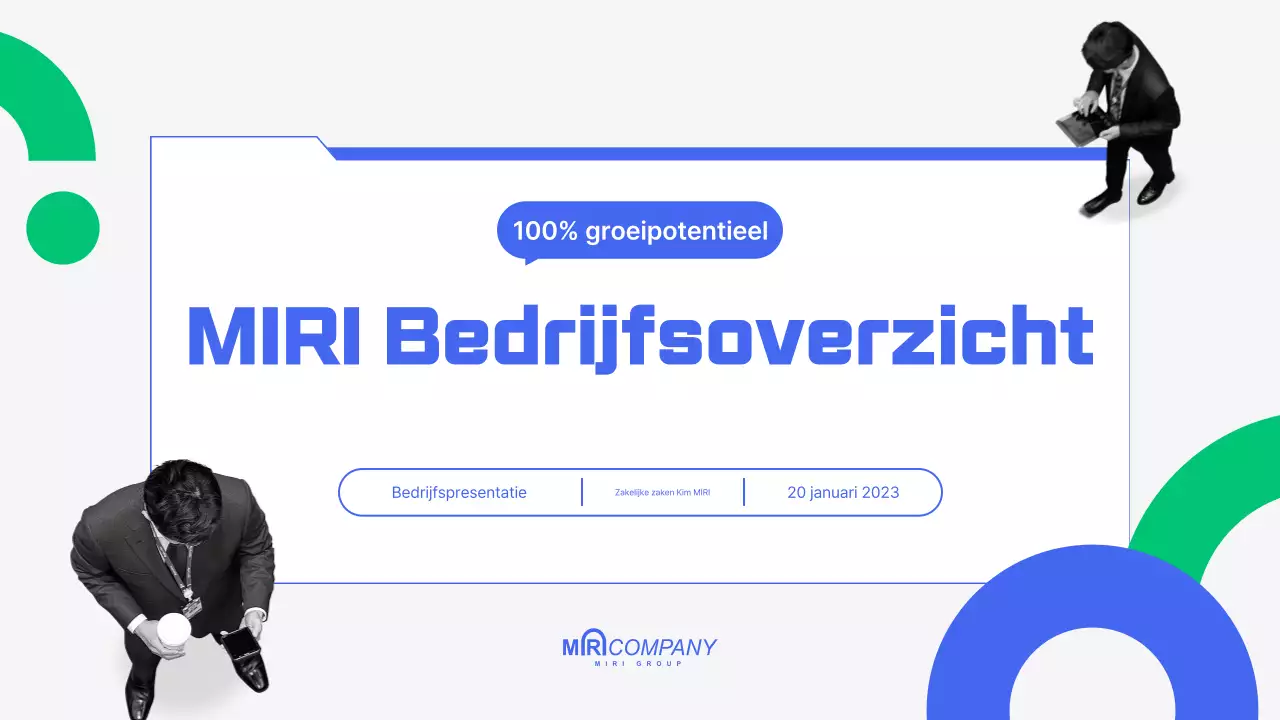 Een modern, blauw pitchdeck voor je startup