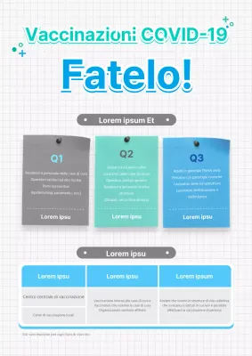 Concetto di vaccinazione in un taccuino blu e menta