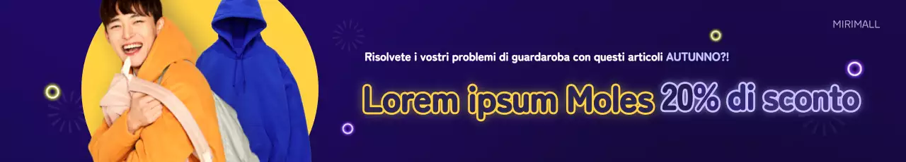 Promozione di abbigliamento concettuale giallo neon e blu