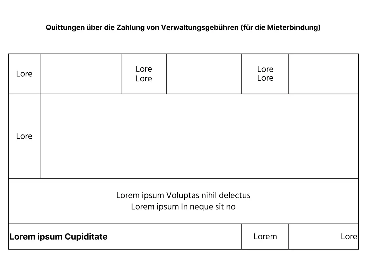 Eine saubere, stilisierte Quittung für die Zahlung einer Verwaltungsgebühr