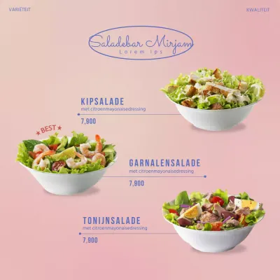 Eenvoudig saladevierkant