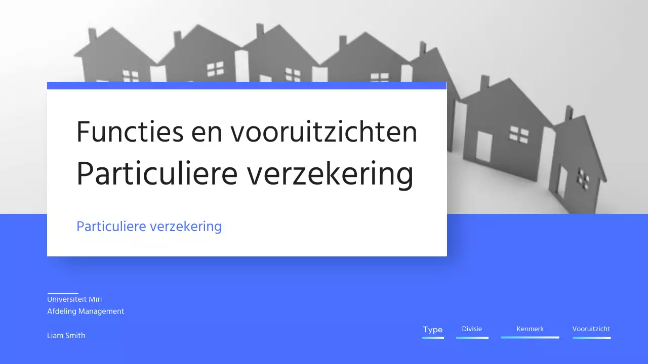 Een eenvoudige blauwe en lichtblauwe verzekeringspresentatie