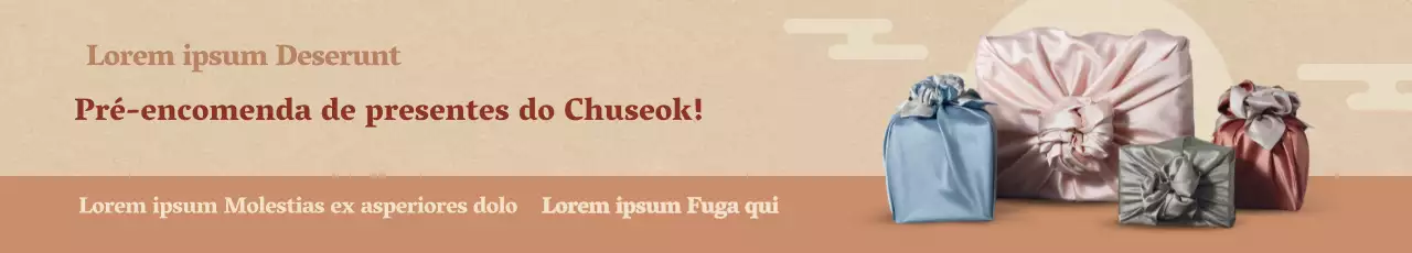 Estandartes de presentes do Chuseok em tons suaves