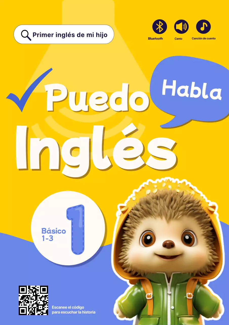 Un toque de amarillo y azul para la portada de un curso de inglés