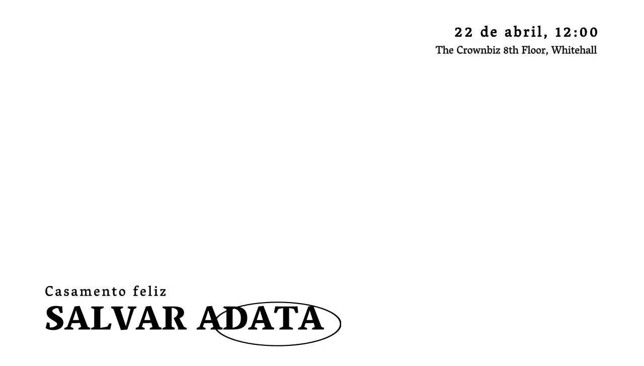 Um convite de casamento de conceito simples com texto a preto
