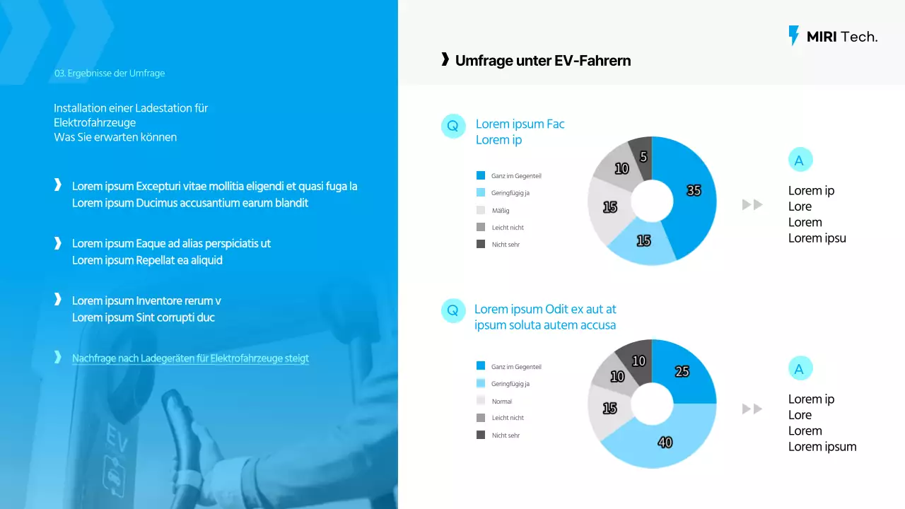 Vorschlag zur Lieferung von Ladegeräten für Elektroautos in Hellblau und Mint