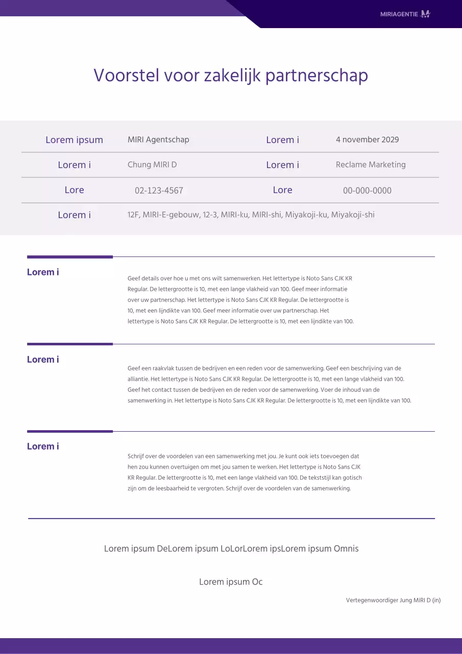 Affiliate voorstel met een eenvoudig bestandsconcept in paars