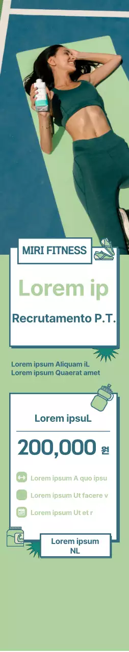 Cartaz a promover um desconto de grupo num ginásio com um fundo verde